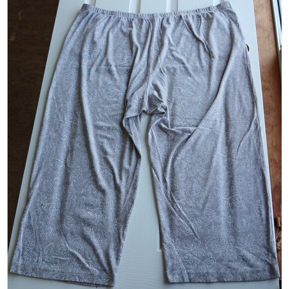 Tan Floral Print Pajama Pants 3X loungewear comfort sleepwear POCKETS plus size - Picture 4 of 12
